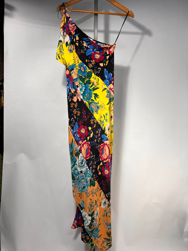 Diane Von Furstenberg Bournier Silk One-Shoulder Slip Maxi Dress S Lnwot